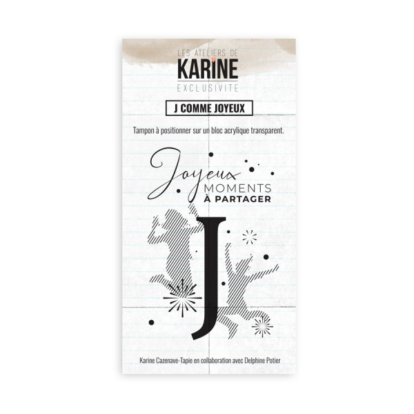 Tampon Clear exclusif Lettre J comme « Joyeux »