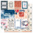 Blue Batik Pack 6 papiers imprimés + 1calque