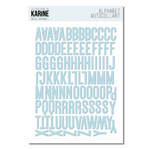Poésie Hivernale Autocollants Alphabet Bleu Glacial