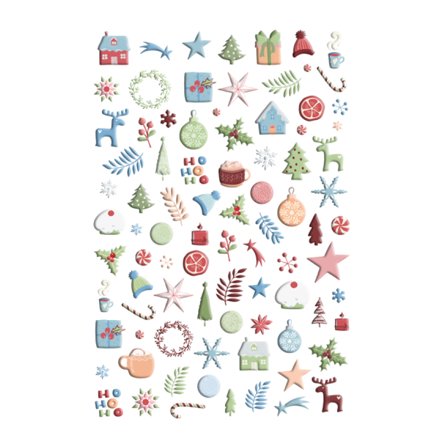 Sticker Noël Père Noël Au Clair De La Lune - Autocollants Stickers Adhesifs Noel Decoration Fetes 50x55cm