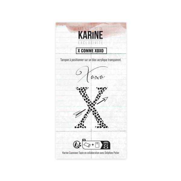 Tampon Clear exclusif Lettre X comme «&nbsp;Xoxo&nbsp;»