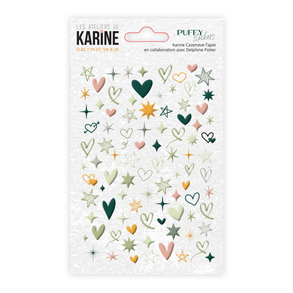Raconte Moi 2026 Puffy Stickers Coeurs & Étoiles