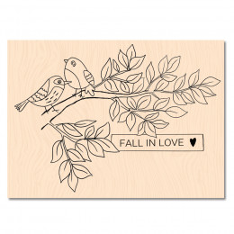 Cahier d'Automne Tampon Bois Fall in love