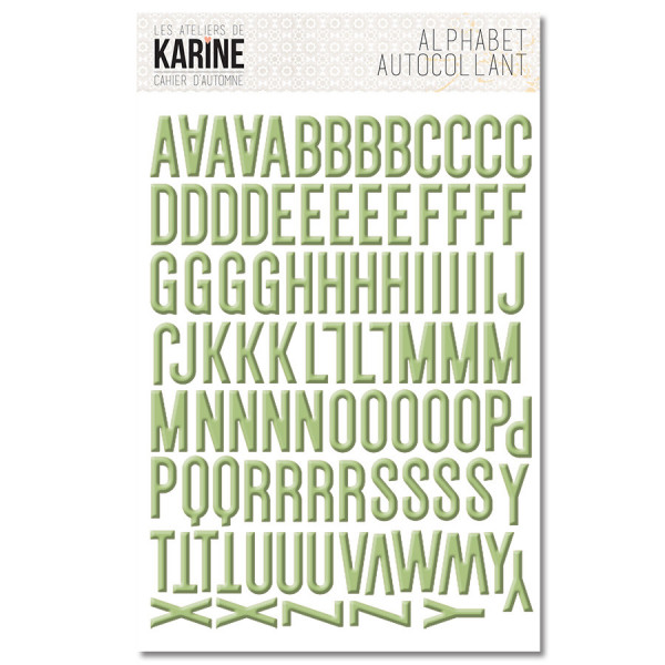 Cahier d'Automne Autocollants Alphabet Vert Tendre