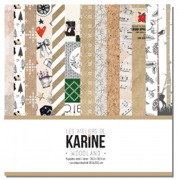 Woodland Pack 6 papiers imprimés + 1 calque