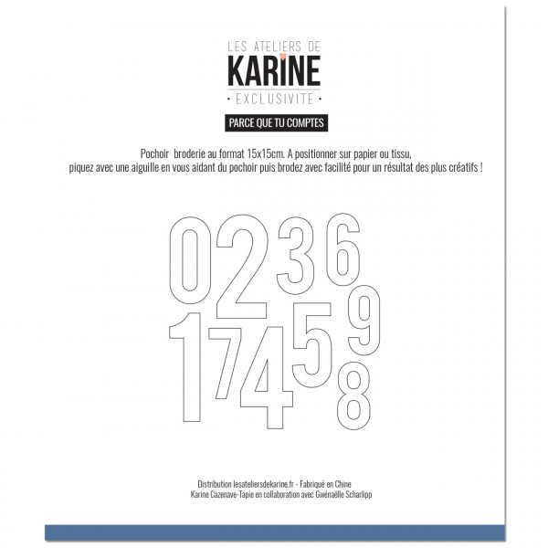 Pochoir Broderie Parce que tu comptes